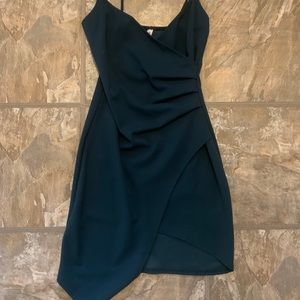 Dark Green Front Slit Dress w/ tag attached